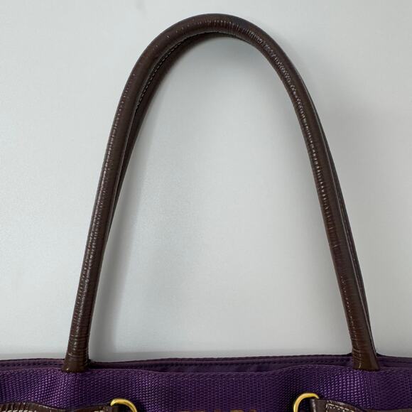 Prada Tessuto Nylon Jacquard Logo Tote in Viola Purple 16"x10" Shoulder Tote Bag - Picture 5 of 16